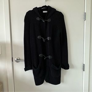 525 America Cotton Shaker Cardigan Coat in Black